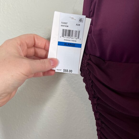 Becca By Rebecca Virtue Womens XL Muse Bandeau Mesh Tankini Swim Top New - Picture 4 of 8